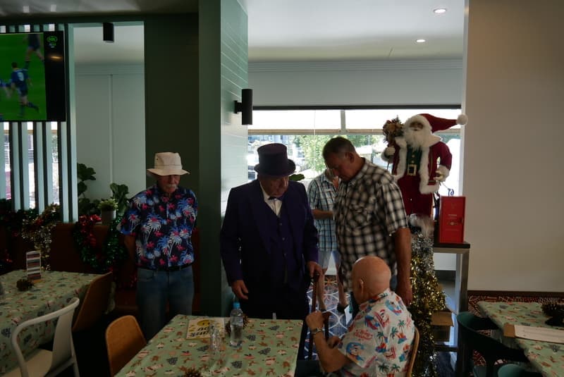A Christmas gathering inside the Shed