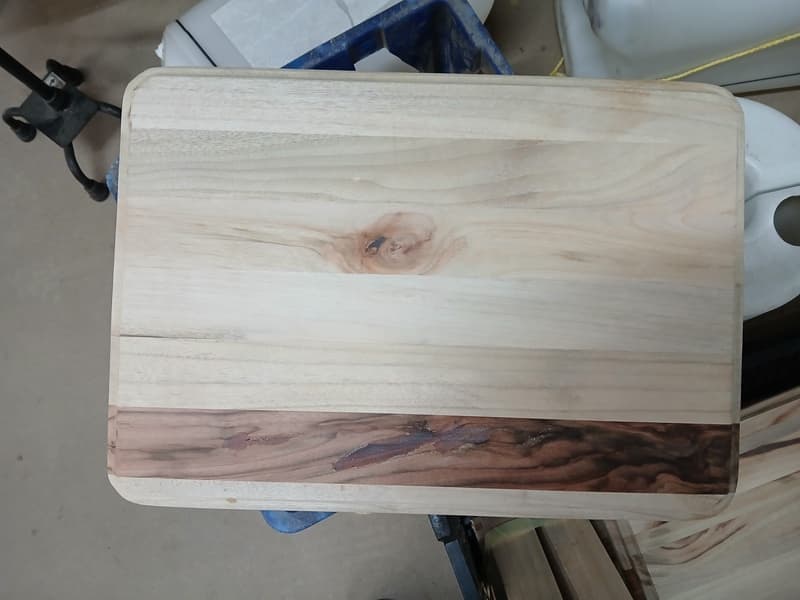 Freshly finished timber bread board
